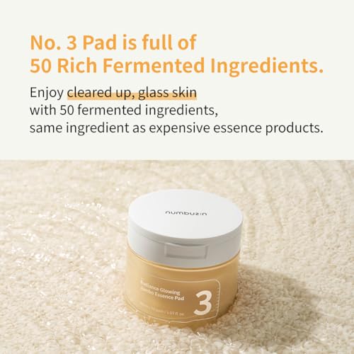 numbuzin No.3 Radiance Glowing Jumbo Essence Pad 70 Pads - Vegan Biodegradable Skincare