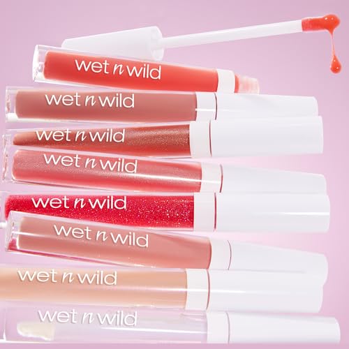 Wet n Wild Mega Slicks Lip Gloss - Long-Lasting, Hyaluronic Acid, High Shine, Crystal Clear