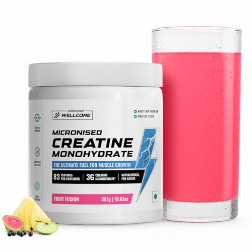 Wellcore Pure Micronised Creatine Monohydrate Powder - Fruit Fusion, 307g