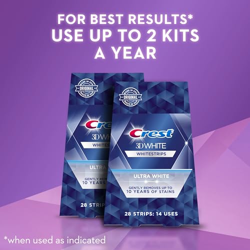 Crest 3D White Ultra Whitestrips – 28 Strips for 14 Treatments, Gently Removes 10 Years of Stains