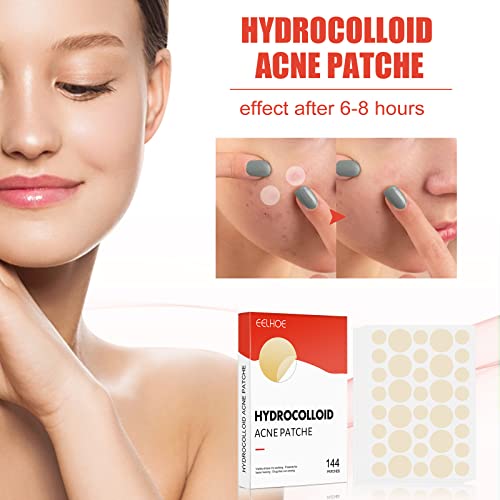 JDLYEVER Hydrocolloid Acne Patch - Invisible Makeup Closed Acne Patch, Waterproof & Breathable, 144 Patches