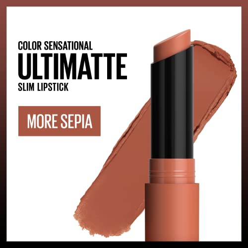 Maybelline Color Sensational Ultimatte Matte Lipstick - More Sepia Mid-Tone Camel - Non-Drying Intense Color
