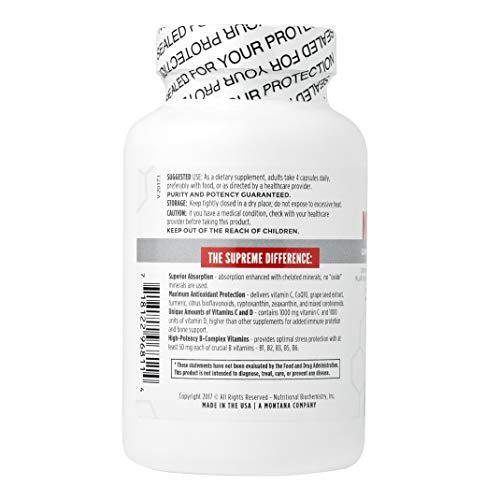 NBI Supreme Daily Multivitamin with Vitamin A, C, D, E, K, B6, and B12 - 120 Veggie Capsules