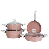 Alberto Granit 7Pcs Cookware Set Pinky - Non-Stick Kitchen Collection