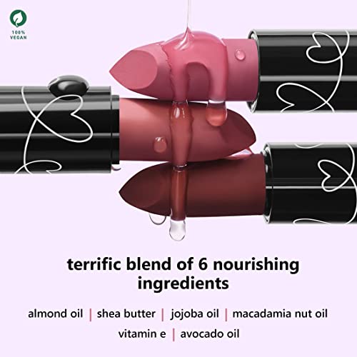 Plum Matterrific Lipstick - Highly Pigmented, Nourishing & 100% Vegan - Pull Me Roser - 121 (Rose Pink Nude)