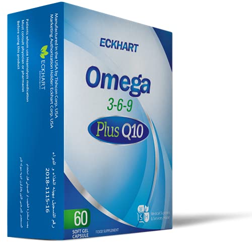 Omega 3-6-9 Plus Q10 60 Capsules - Heart & Brain Support with CoQ10