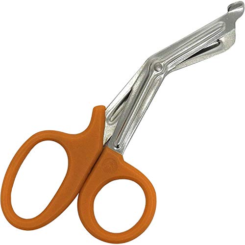 ABE First Aid Tuff Cut Utility Scissors 7.5'' Stainless Steel EMT Shears for Emergency Supplies - Orange