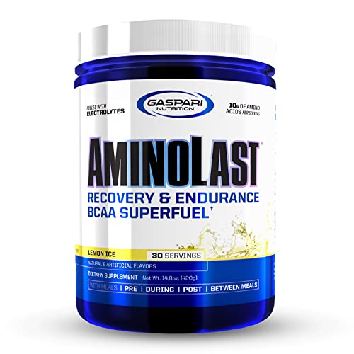 Gaspari Nutrition Aminolast Recovery & Endurance BCAA Superfuel Lemon Ice 14.8 oz (420 g) - BCAA Recovery Formula