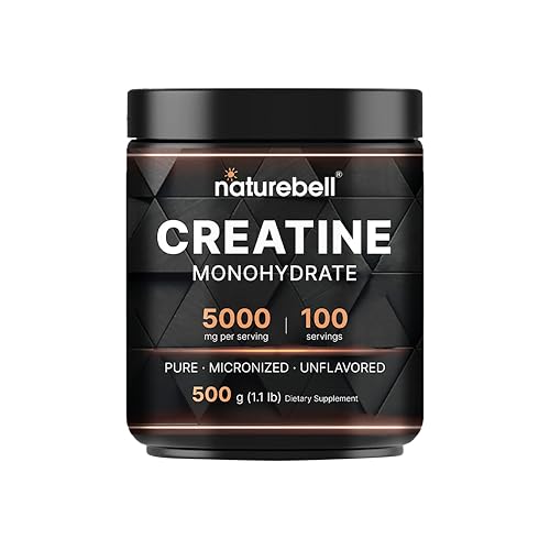 NatureBell Instant Creatine Monohydrate Powder 500g - Unflavored, Micronized, Keto & Vegan Friendly