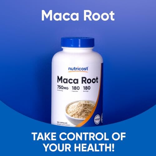 Nutricost Maca Root: 750mg, 180 Capsules - Boost Energy & Vitality