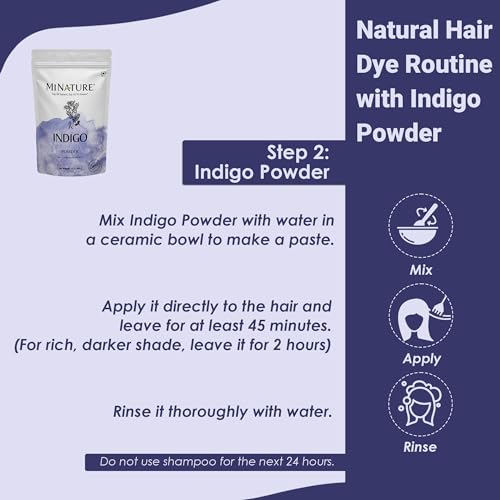 mi nature 100% Organic Indigo Hair Powder - Natural Colorant