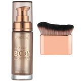 Hilareco PHOERA Body Shimmer Oil - Rose Gold Glow Highlighter with Makeup Brush