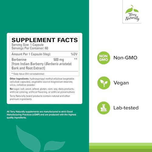 Terry Naturally Berberine - 60 Capsules | Joint Health Support