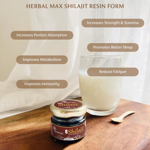 Herbal Max Himalayan Shilajit Resin - Pure Performance Booster for Stamina & Endurance, 20g Pack of 2