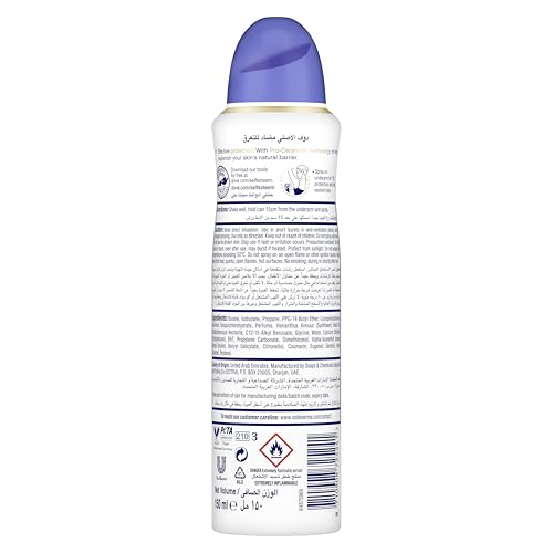 Dove Advanced Care Antiperspirant Deodorant Spray - Original, 72H Sweat & Odor Protection, 150ml