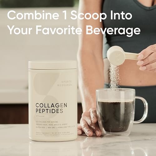 Sports Research Collagen Peptides Unflavored - 454g Powder