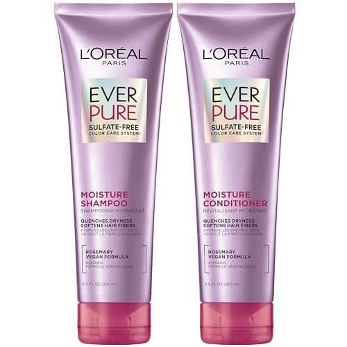 L'Oreal Paris EverPure Moisture Sulfate Free Shampoo and Conditioner for Color-Treated Hair - 8.5 Ounce (Set of 2)