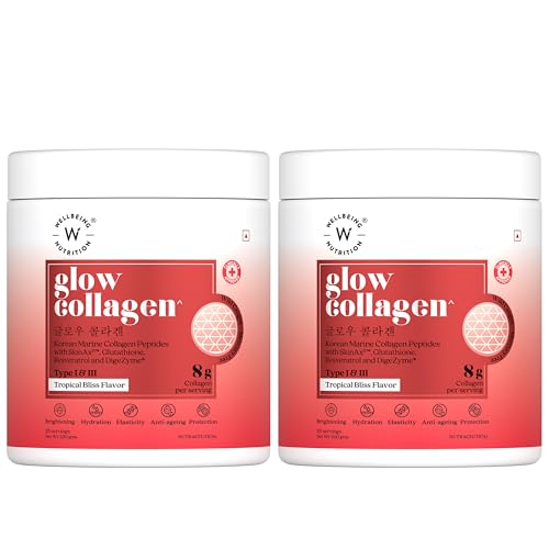 Glow Korean Marine Collagen Peptides with Glutathione for Skin Vitality - Tropical Bliss 250g
