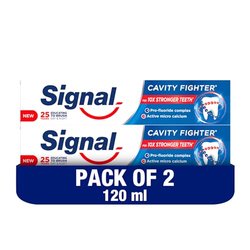 SIGNAL Fluoride Toothpaste - Fresh Breath & 10x Stronger Teeth (2x120ml)
