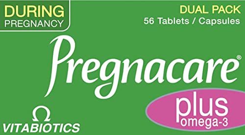 Pregnacare Plus Omega 3 - Vitabiotics Prenatal Supplement with DHA, 56 tablets