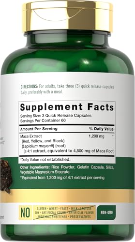 Carlyle Maca Root, 4800mg | Non-GMO, Gluten Free, 180 Capsules