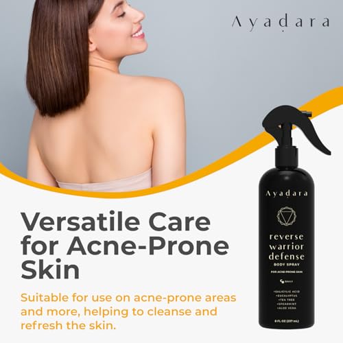 Large Bacne Treatment Body Spray, 8 fl oz, Salicylic & Tea Tree Oil for Hormonalبقى, Cystic Back, Chest Acne Spray, Teens Adults 2000 sprays