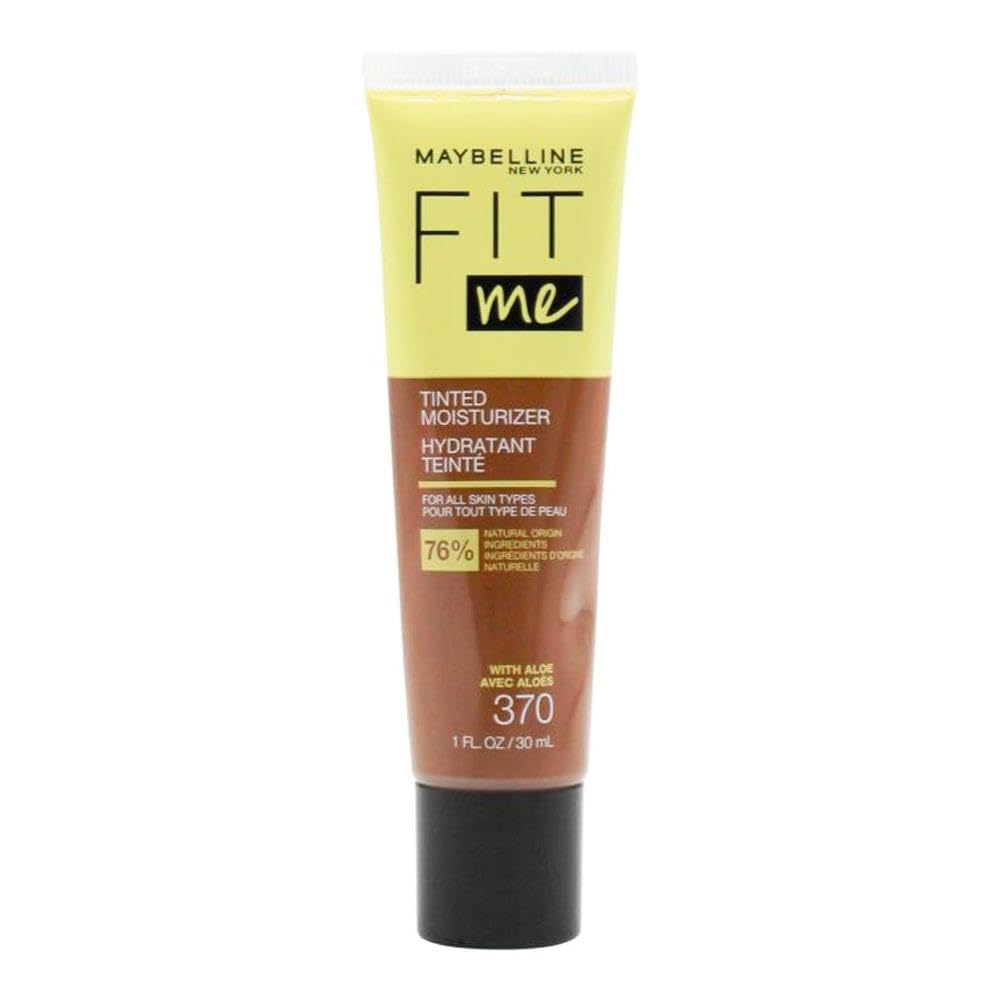 مكياج مايو بيلين Fit Me Tinted Moisturizer، تغطية طبيعية، لون 370، خفيف ومرطب.