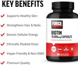 Force Factor, Biotin, 10,000 mcg, 100 Vegetable Capsules