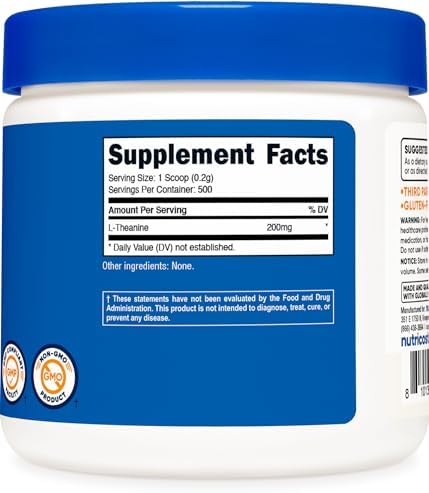 Nutricost L-Theanine 3.6 oz: Calm & Focus Support