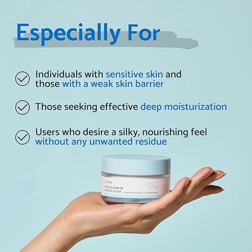 IUNIK BETA-GLUCAN BARRIER MOISTURIZER WITH SHEA BUTTER & PANTHENOL FOR DRY/SOFTENED SKIN