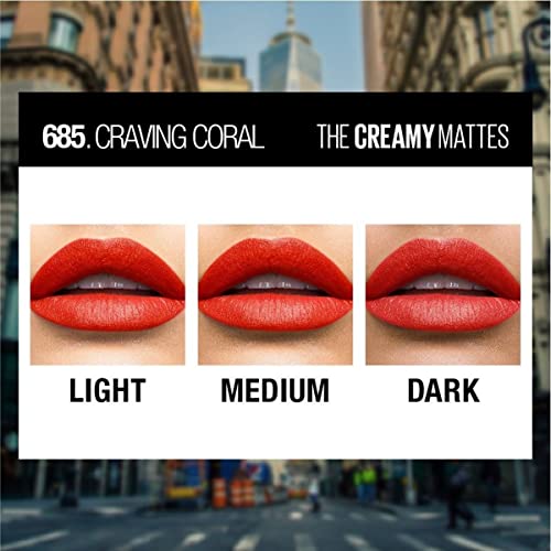 Maybelline Color Sensational Creamy Matte Lipstick - Craving Coral (0.15 oz)