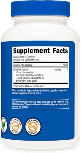 Nutricost Pine Bark Extract: 6000mg, 180 Capsules - Antioxidant Powerhouse
