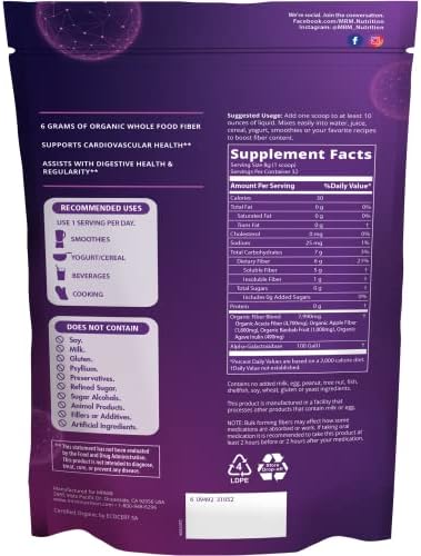 MRM Organic Whole Food Fiber: Boost Digestion & Regularity (32 Servings)