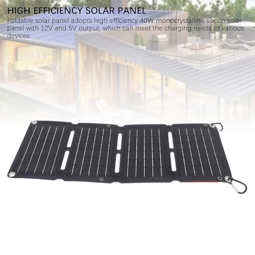 Ejoyous 40W Portable Solar Charger - USB Foldable Solar Panel for Phones, Power Banks, and Tablets