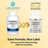 California Gold Nutrition Probiotics - 10 Strain, 25 Billion CFU, 180 Veggie Capsules