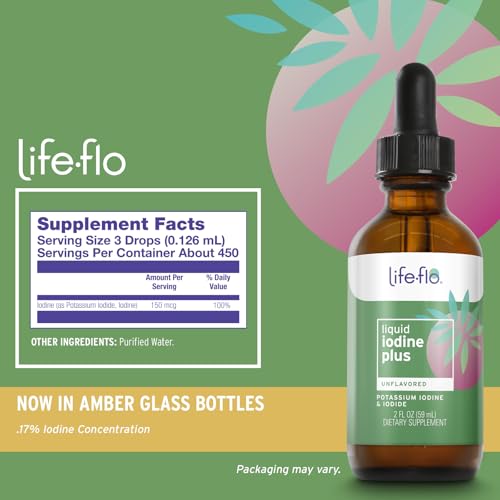 Life-flo Liquid Iodine Plus - 2oz (59ml) for Thyroid Support