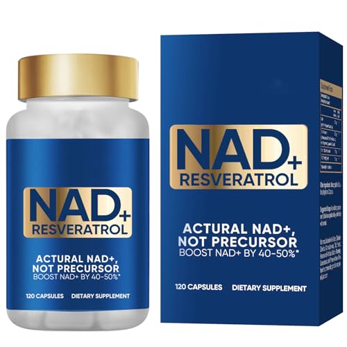NAD+ Resveratrol Supplement with Nicotinamide Riboside 1000 Mg - 120 Capsules