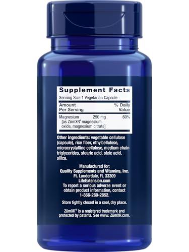Magnesium Extended Release Capsules, 60 Vegetarian, Life Extension Support