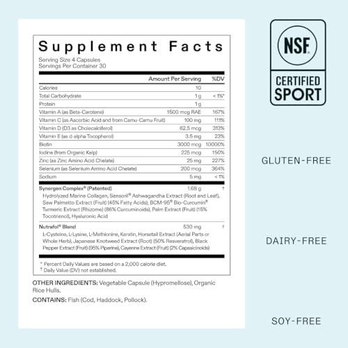 Nutrafol Hair Loss Thinning Supplement for Women - 120 Capsules | Hair Growth & Thickness Support