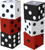 THE WHITE SHOP 6-Piece Dice Favor Boxes & Jumbo Dice Set – Casino Theme Party Decorations