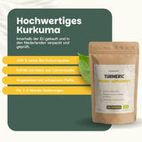 Organic Turmeric Capsules with Black Pepper Piperine - 100 Capsules - Natural Anti-Inflammatory & Antioxidant Support