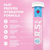O.R.S Electrolytes for Kids - Fast and Effective Rehydration - Vegan, Gluten-Free, Lactose Free & Low-Calorie Electrolyte Tablet with Natural Strawberry Flavour - 24 Tablets