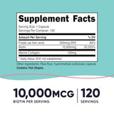 Nutricost Biotin for Women 10,000mcg - with Folate & Collagen - 120 Capsules - Gluten Free & Non-GMO