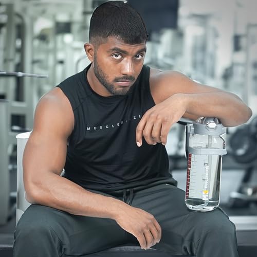 MuscleBlaze Gallon Water Bottle for Adults - Grey (2L)