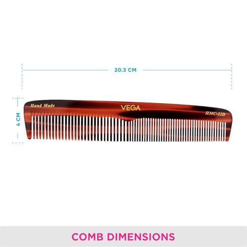 Vega Graduated Dressing Comb - Professional Brown Hair Styling Tool for Precision Detangling