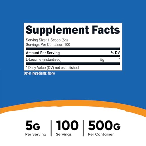 Nutricost Pure L-Leucine Powder - Muscle Building & Recovery (500g)