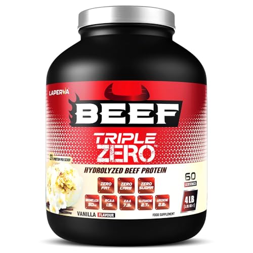 Laperva Beef Triple Zero Hydrolyzed Protein Powder - 4 LB Vanilla