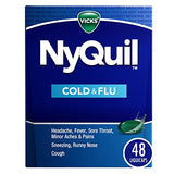 Vicks NyQuil Cold & Flu Relief LiquiCaps (48 Count) - Nighttime Multi-Symptom