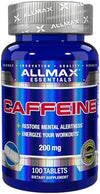 ALLMAX Essentials Caffeine 200 mg Tablets for Energy & Focus, 100 Ct