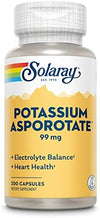 Solaray Potassium Aspartate: 200 Capsules for Electrolyte Balance